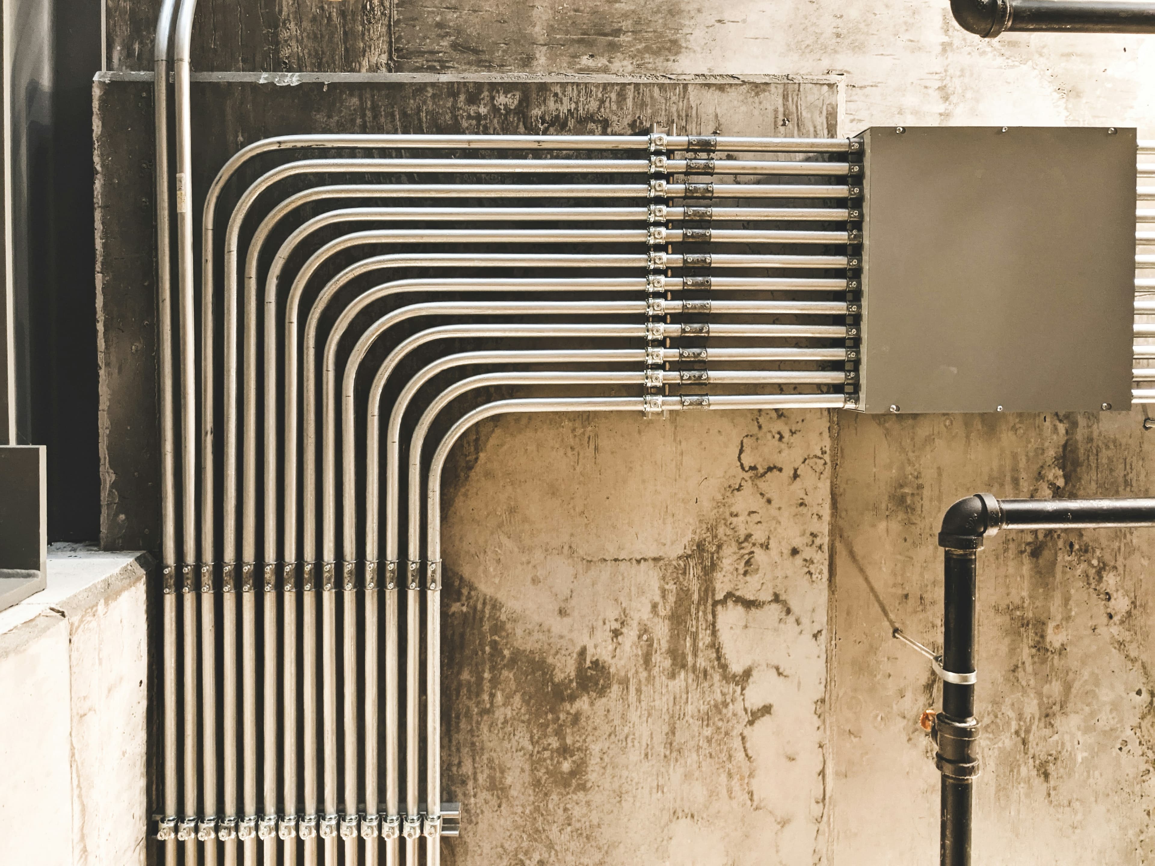 Plumber fixing a pipe